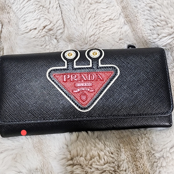 Prada Black Robot SAFFIANO Wallet Woth - Picture 1 of 11